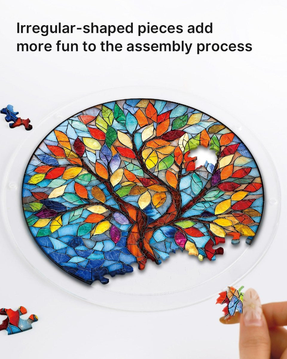 Acrylic Jigsaw Puzzle Suncatcher - Tree of Radiant Glass